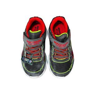 Skechers S-Lights Black/Red Kids Athletic Shoes With Light-Up Features Size 7